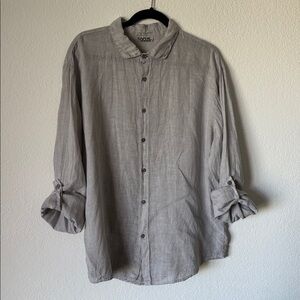 100% Italian Linen Long Sleeve Buttondown Shirt